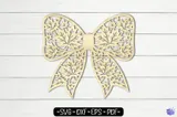 Maple Leaf Coquette Bow SVG - El İşi ve Kesim Dosyası (SVG, DXF, EPS, PNG) - detaylı önizleme 1