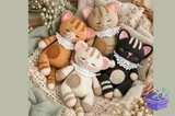 Sleepy Crochet Kedi Amigurumi Desen - El İşi ve Kesim Dosyası (SVG, DXF, EPS, PNG) - detaylı önizleme 1