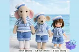 Sailor Doll Clothes Crochet Desen PDF - El İşi ve Kesim Dosyası (SVG, DXF, EPS, PNG) - detaylı önizleme 3