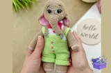 Crochet Elephant Doll Desen - El İşi ve Kesim Dosyası (SVG, DXF, EPS, PNG) - detaylı önizleme 2