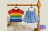 Rainbow Doll Clothes Crochet Desen - Makine Nakış Deseni (SVG, DXF, EPS, PNG) - detaylı önizleme 1