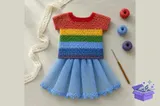 Rainbow Doll Clothes Crochet Desen - Makine Nakış Deseni (SVG, DXF, EPS, PNG) - detaylı önizleme 4