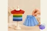 Rainbow Doll Clothes Crochet Desen - Makine Nakış Deseni (SVG, DXF, EPS, PNG) - detaylı önizleme 5