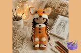 Fox Girl Crochet Doll Desen PDF - El İşi ve Kesim Dosyası (SVG, DXF, EPS, PNG) - detaylı önizleme 2