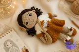 Fox Girl Crochet Doll Desen PDF - El İşi ve Kesim Dosyası (SVG, DXF, EPS, PNG) - detaylı önizleme 3