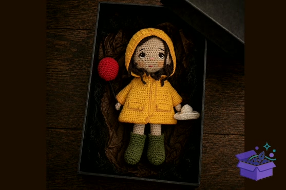 Autumn Amigurumi Doll Desen – Raincoat - Makine Nakış Deseni (SVG, DXF, EPS, PNG)