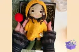 Autumn Amigurumi Doll Desen – Raincoat - Makine Nakış Deseni (SVG, DXF, EPS, PNG) - detaylı önizleme 3