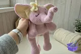 Sleepy Elephant Snuggler Crochet PDF - El İşi ve Kesim Dosyası (SVG, DXF, EPS, PNG) - detaylı önizleme 4
