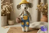 Little Gardener Mouse Crochet Desen - El İşi ve Kesim Dosyası (SVG, DXF, EPS, PNG) - detaylı önizleme 1