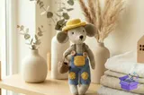Little Gardener Mouse Crochet Desen - El İşi ve Kesim Dosyası (SVG, DXF, EPS, PNG) - detaylı önizleme 3