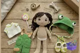 Frog Hat Doll Crochet Desen - El İşi ve Kesim Dosyası (SVG, DXF, EPS, PNG) - detaylı önizleme 3
