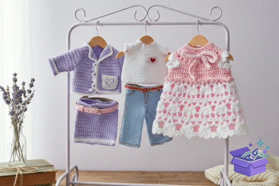 Casual Wardrobe PDF 7 8" Dolls - El İşi ve Kesim Dosyası (SVG, DXF, EPS, PNG)