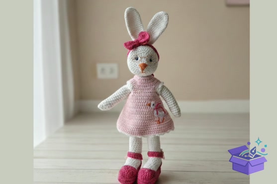 Crochet Bunny Doll Desen PDF - El İşi ve Kesim Dosyası (SVG, DXF, EPS, PNG) - Vektörel Tasarım ve İndirilebilir Çizim Dosyası