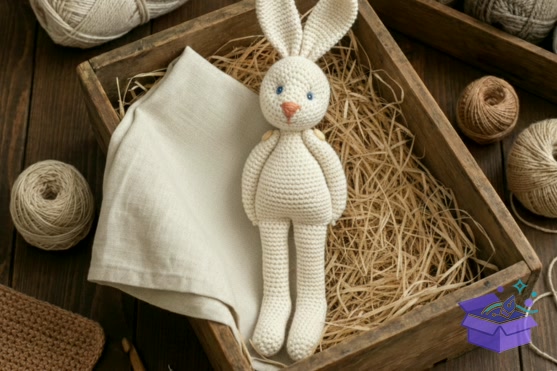 Crochet Bunny Desen PDF - El İşi ve Kesim Dosyası (SVG, DXF, EPS, PNG) - Vektörel Tasarım ve İndirilebilir Çizim Dosyası