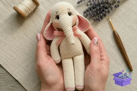 Crochet Elephant PDF Desen 8.5" - El İşi ve Kesim Dosyası (SVG, DXF, EPS, PNG) - El İşi & Zanaat İndir (DXF, SVG, EPS)