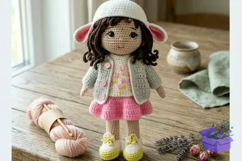 Amigurumi Lamb Hat Doll Crochet Desen - El İşi ve Kesim Dosyası (SVG, DXF, EPS, PNG) - El İşi & Zanaat İndir (DXF, SVG, EPS)