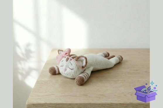 Sleepy Kedi Lovey Crochet Desen - El İşi ve Kesim Dosyası (SVG, DXF, EPS, PNG)
