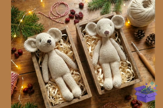 Amigurumi Crochet Mouse Desen PDF - El İşi ve Kesim Dosyası (SVG, DXF, EPS, PNG) - Vektörel Tasarım ve İndirilebilir Çizim Dosyası